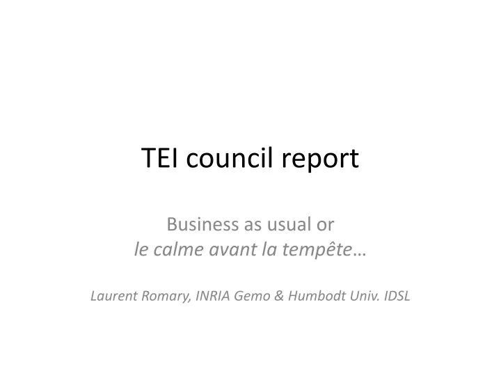 tei council report