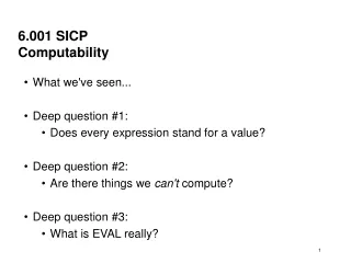 6.001 SICP Computability