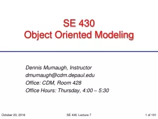 SE 430  Object Oriented Modeling