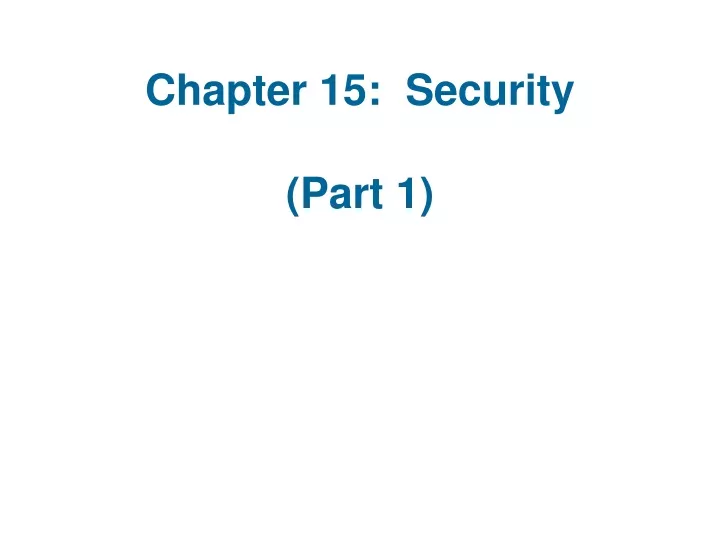 chapter 15 security part 1
