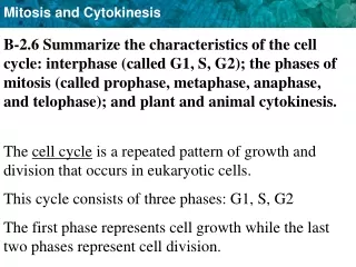 KEY CONCEPT  Cells have distinct phases of growth, reproduction, and normal functions.