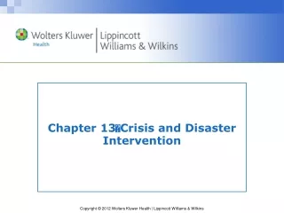 Chapter 13  Crisis and Disaster Intervention