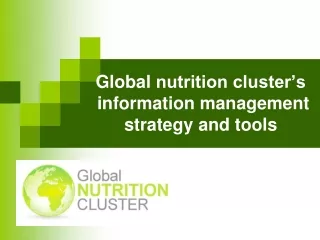 Global  nutrition cluster’s  information management strategy and tools