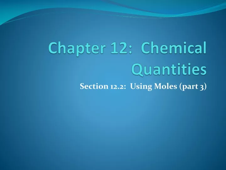 chapter 12 chemical quantities