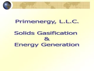 Primenergy, L.L.C. Solids Gasification  &amp; Energy Generation