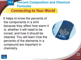 Percent Composition and Chemical Formulas