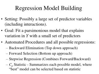Regression Model Building