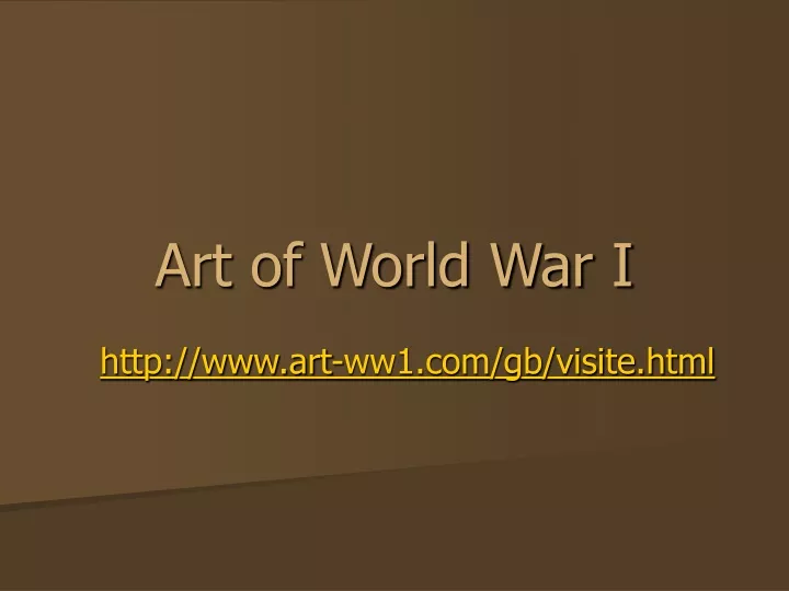 art of world war i