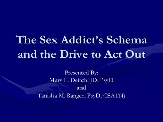 The Sex Addict’s Schema and the Drive to Act Out