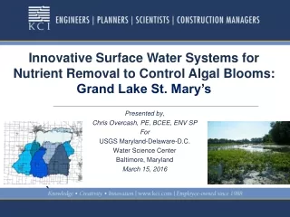 Presented by, Chris Overcash, PE, BCEE, ENV SP For USGS Maryland-Delaware-D.C.