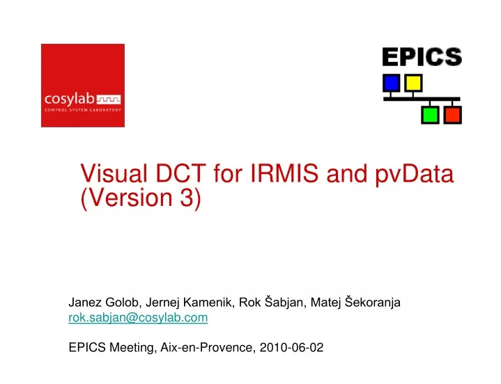 visual dct for irmis and pvdata version 3