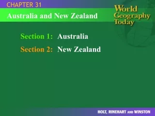 Section 1: Australia Section 2: New Zealand