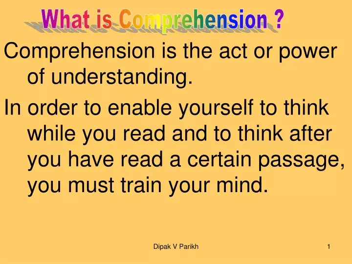 what is comprehension
