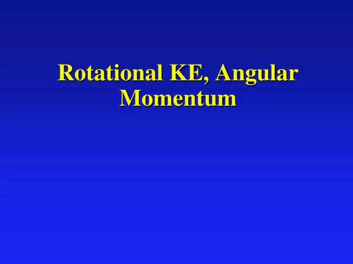 rotational ke angular momentum
