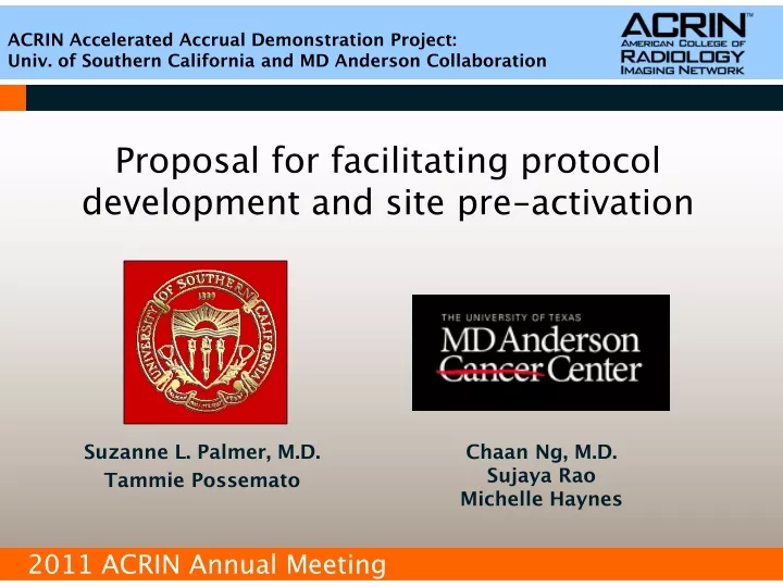 acrin accelerated accrual demonstration project