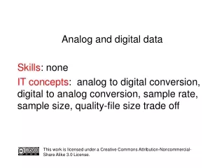 Analog and digital data