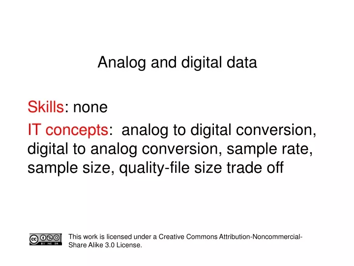 analog and digital data