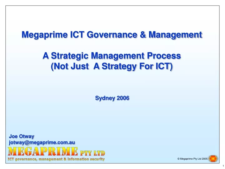megaprime ict governance management a strategic