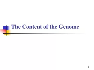 The Content of the Genome