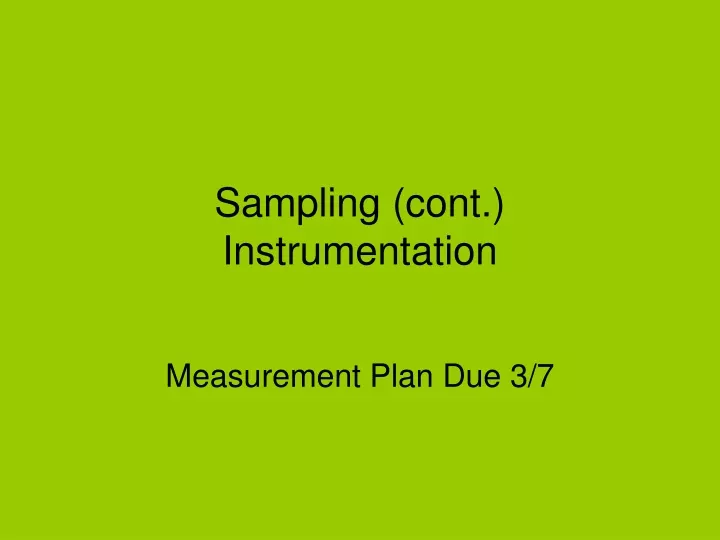 sampling cont instrumentation