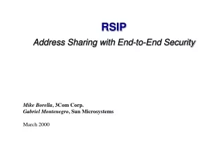 RSIP Address Sharing with End-to-End Security