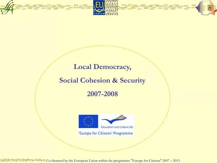 local democracy social cohesion security 2007 2008