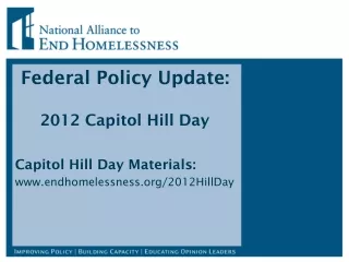 Federal Policy Update:  2012 Capitol Hill Day