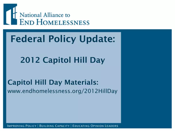 federal policy update 2012 capitol hill day
