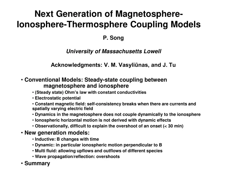 next generation of magnetosphere ionosphere thermosphere coupling models