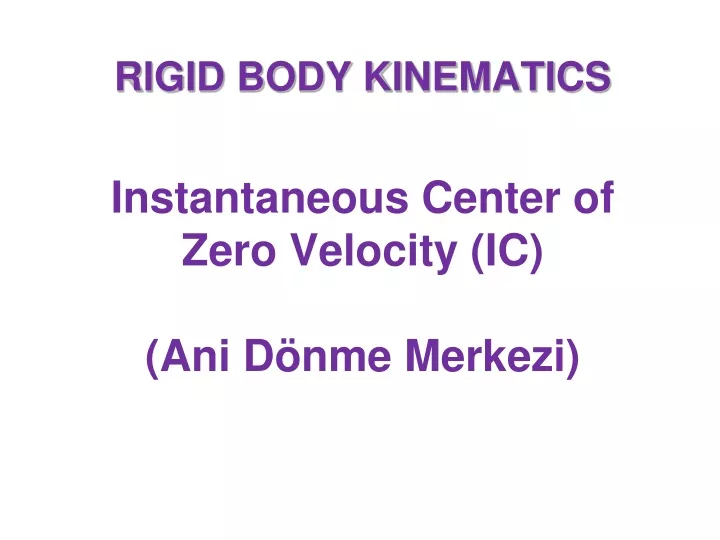 rigid body kinematics