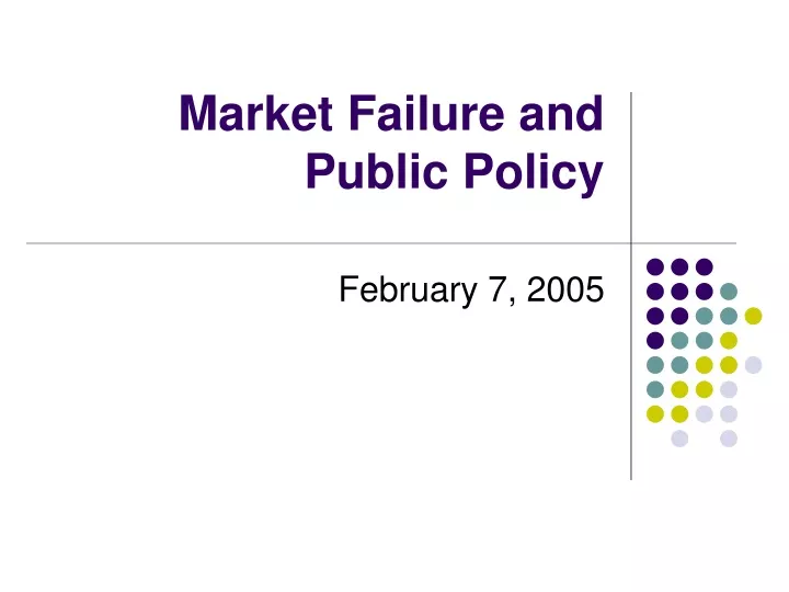 market failure and public policy