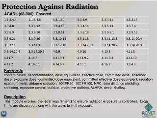 Protection Against Radiation