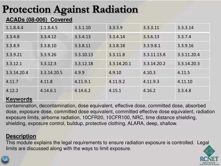 protection against radiation