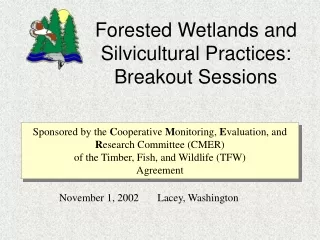 Forested Wetlands and Silvicultural Practices: Breakout Sessions