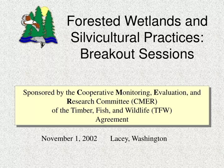 forested wetlands and silvicultural practices