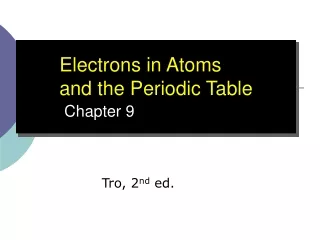 Electrons in Atoms and the Periodic Table Chapter 9