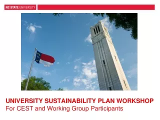 UNIVERSITY SUSTAINABILITY PLAN WORKSHOP For CEST and Working Group Participants