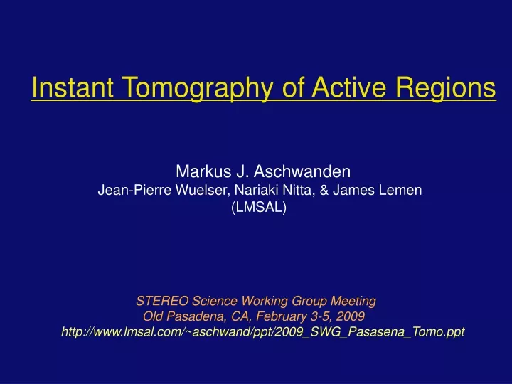 instant tomography of active regions