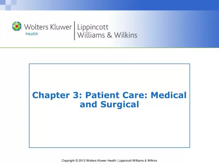 chapter 3 patient care medical and surgical