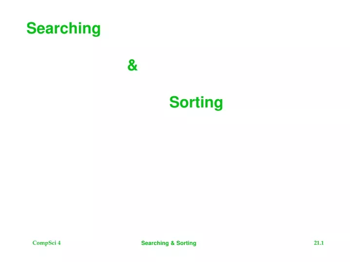 searching sorting