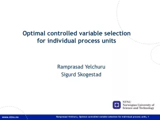 Optimal controlled variable selection  for individual process units