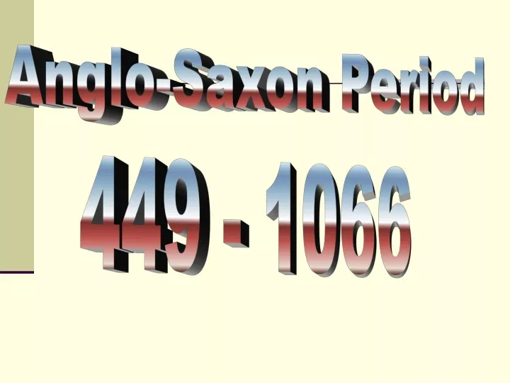 anglo saxon period