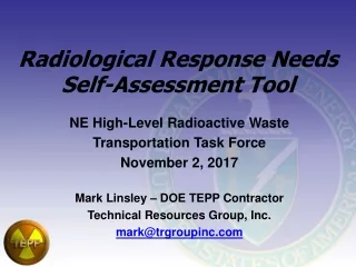 NE High-Level Radioactive Waste Transportation Task Force November 2, 2017