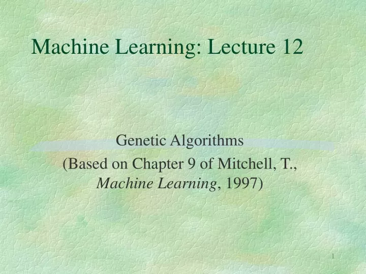 machine learning lecture 12