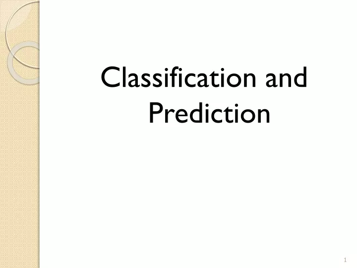 classification and prediction