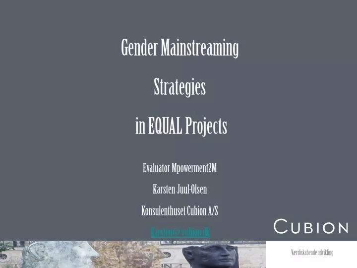 gender mainstreaming strategies in equal projects
