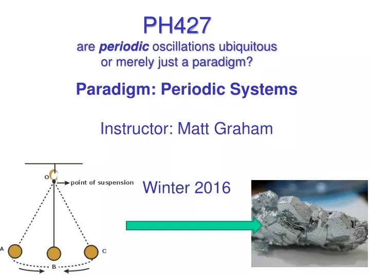 ph427 are periodic oscillations ubiquitous or merely just a paradigm