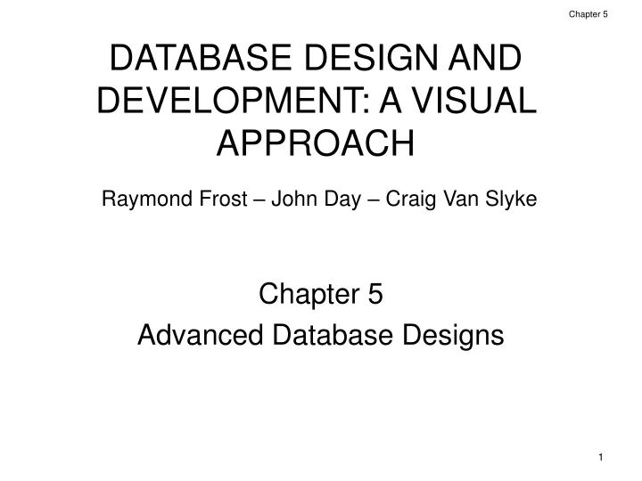 database design and development a visual approach