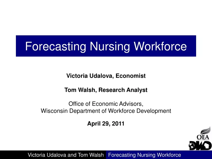 forecasting nursing workforce