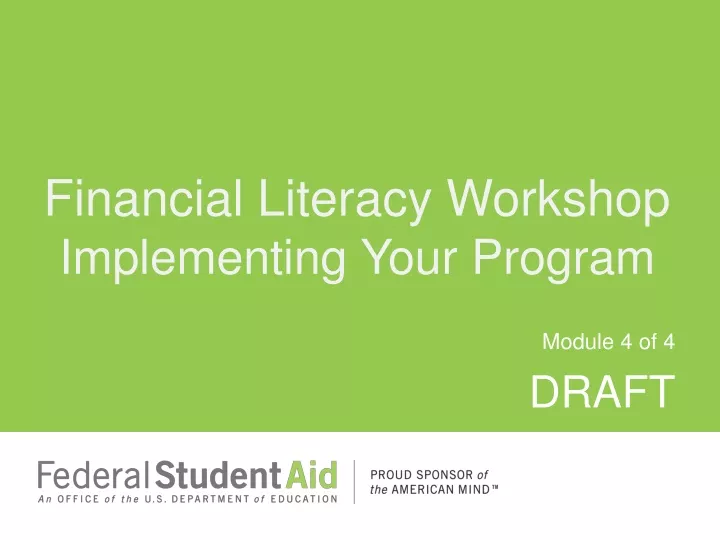 financial literacy workshop implementing your program